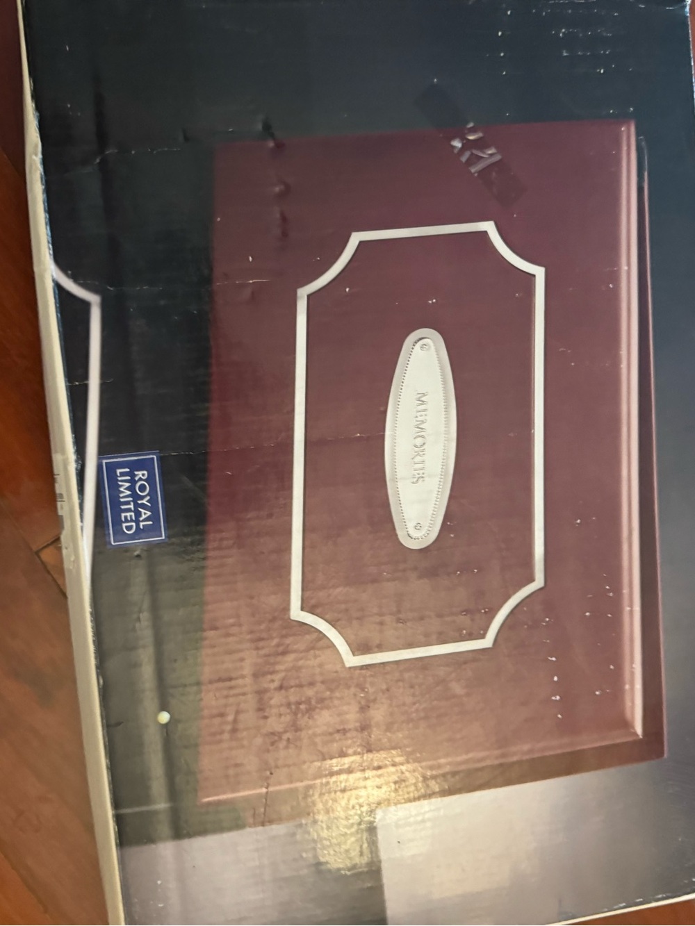 The Limited Burgundy Memory Keepsake Box with Silver Trim